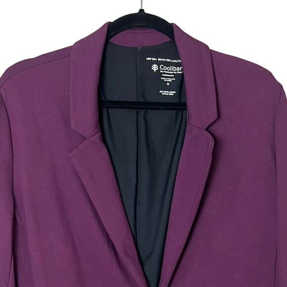 Coolibar Women's Key Cove Jacket Single Button Blazer UPF 50 Deep Wine Sz M - Picture 5 of 11